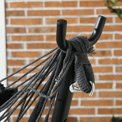 Gray Steel Outdoor Hammock Chair with Stand