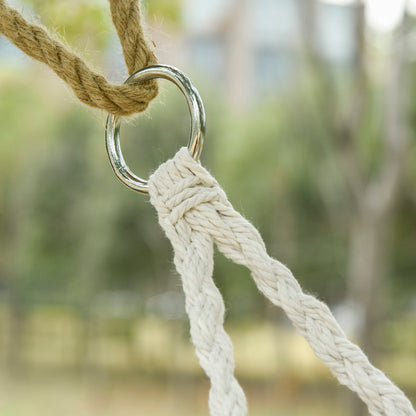 White Steel Hanging Chair - 2 Person Outdoor Swing