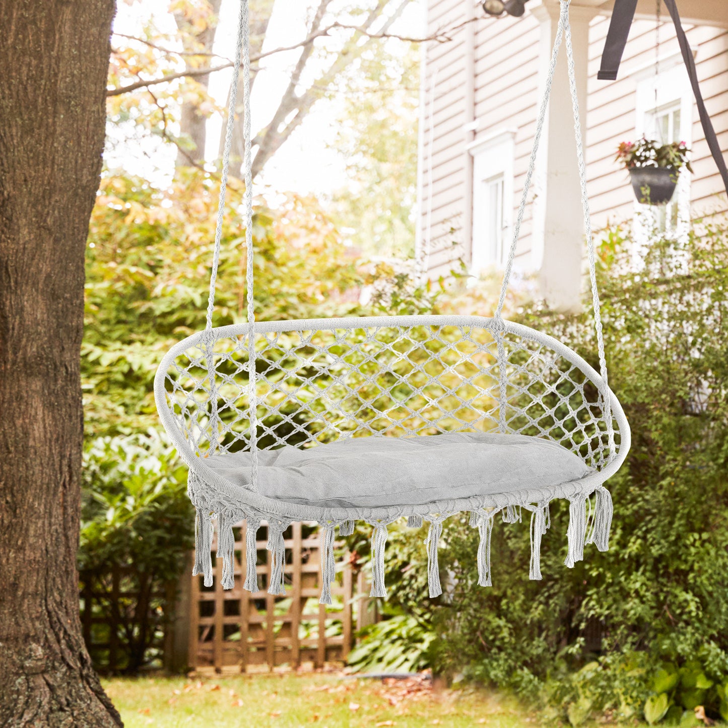 Gray Steel Hanging Chair - 2 Person Swing