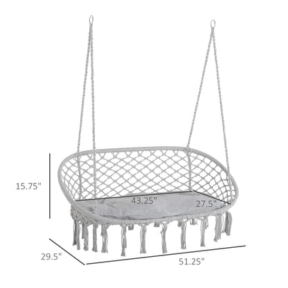 Gray Steel Hanging Chair - 2 Person Swing
