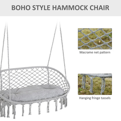Gray Steel Hanging Chair - 2 Person Swing
