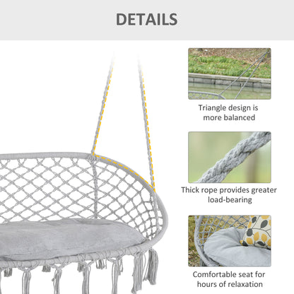 Gray Steel Hanging Chair - 2 Person Swing