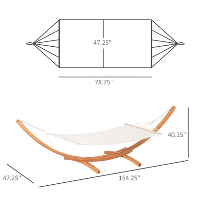 Extra Large Outdoor Hammock Stand - White Wood Frame