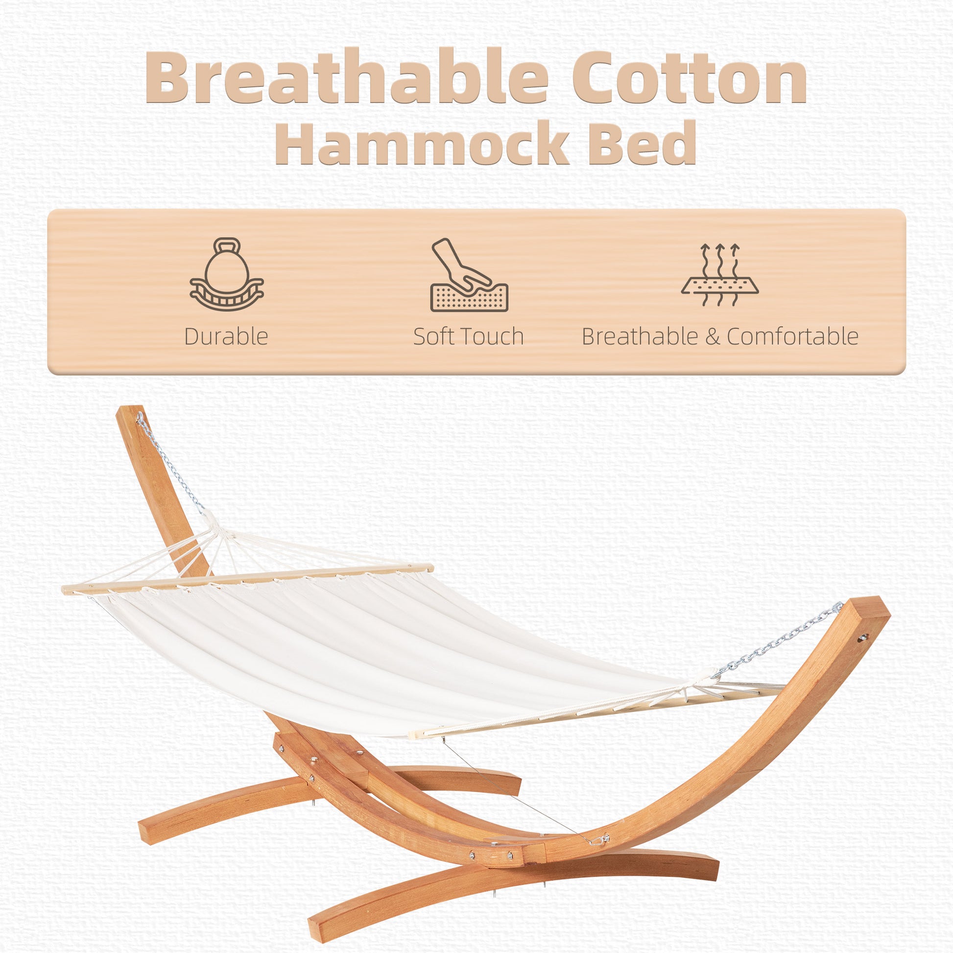 Extra Large Outdoor Hammock Stand - White Wood Frame