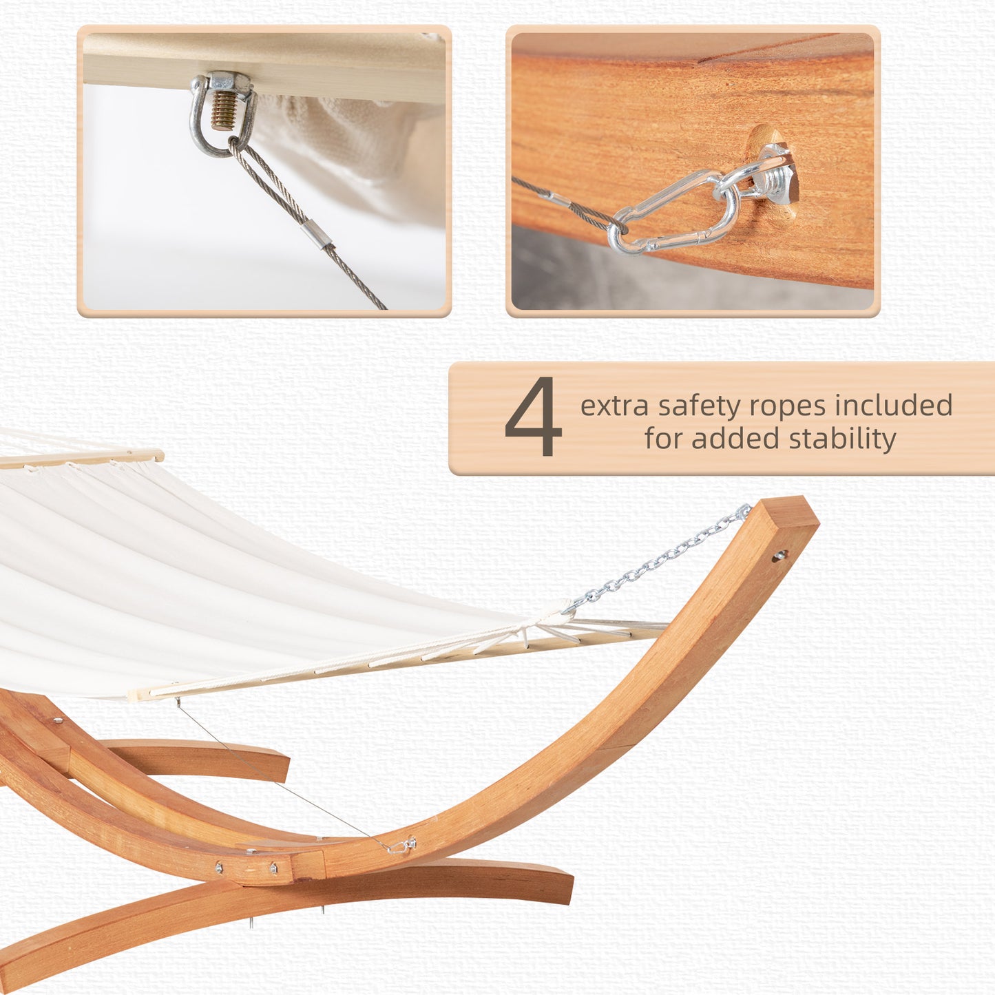 Extra Large Outdoor Hammock Stand - White Wood Frame
