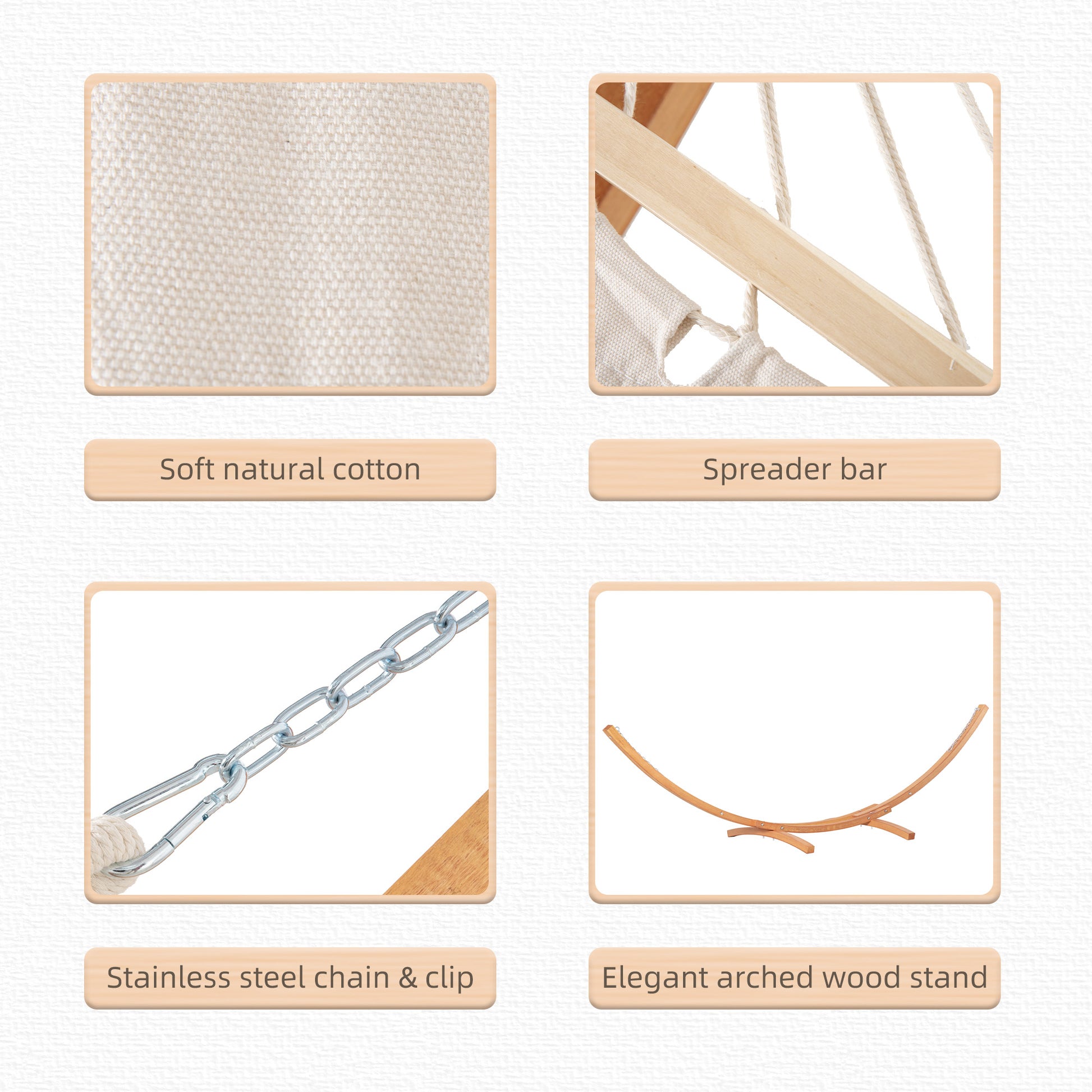 Extra Large Outdoor Hammock Stand - White Wood Frame