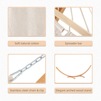 Extra Large Outdoor Hammock Stand - White Wood Frame