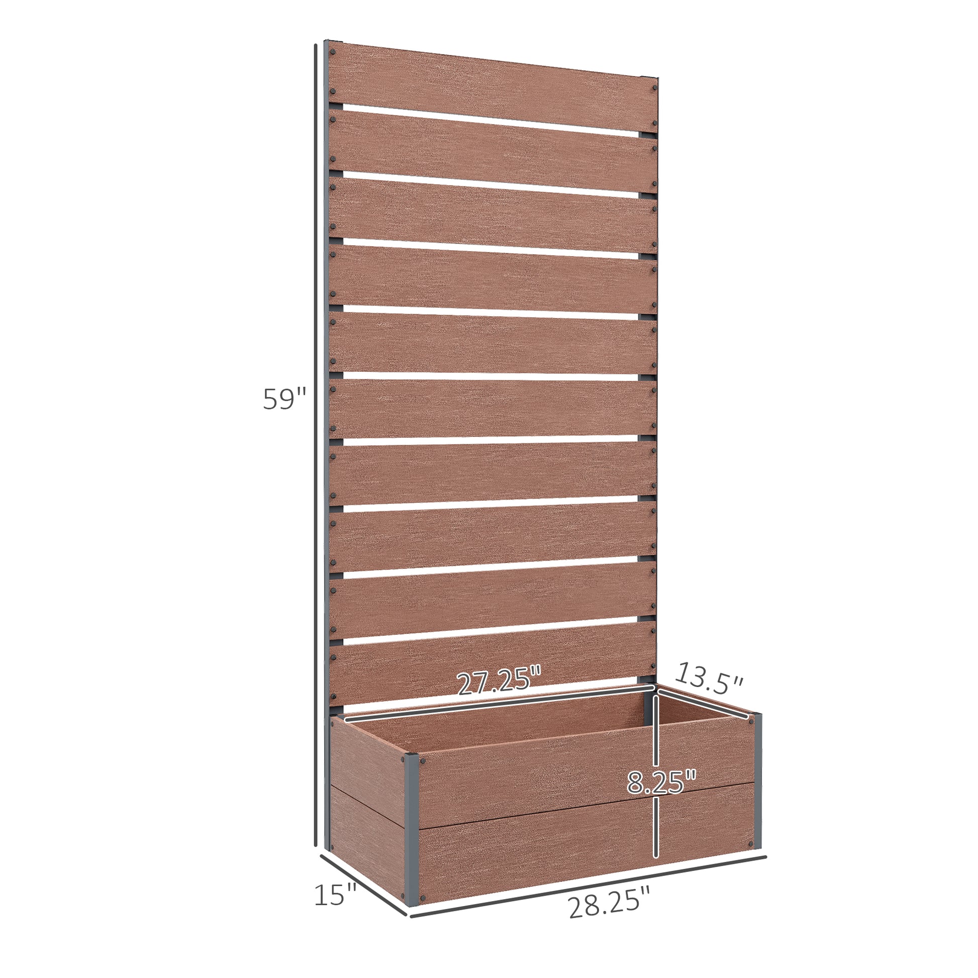 Brown Wood Raised Garden Bed with Trellis - 28" x 15"
