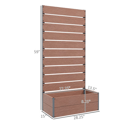 Brown Wood Raised Garden Bed with Trellis - 28" x 15"