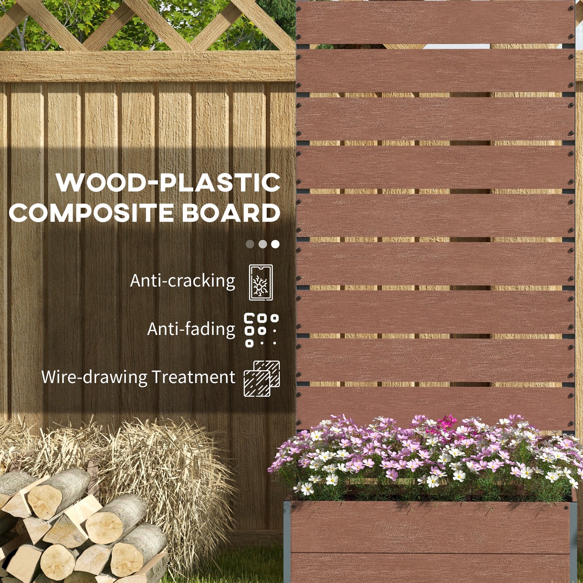 Brown Wood Raised Garden Bed with Trellis - 28" x 15"