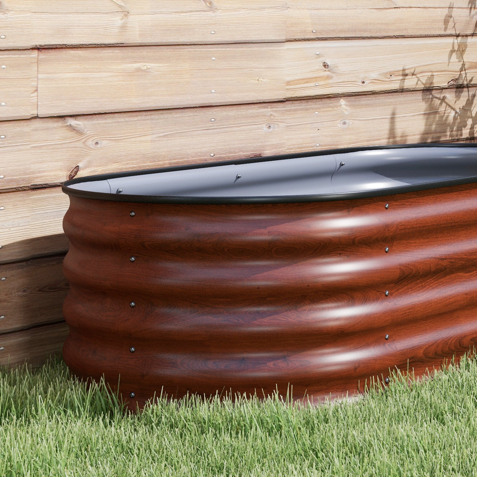 Outsunny 8' Raised Garden Bed Kit - Brown Steel Planter