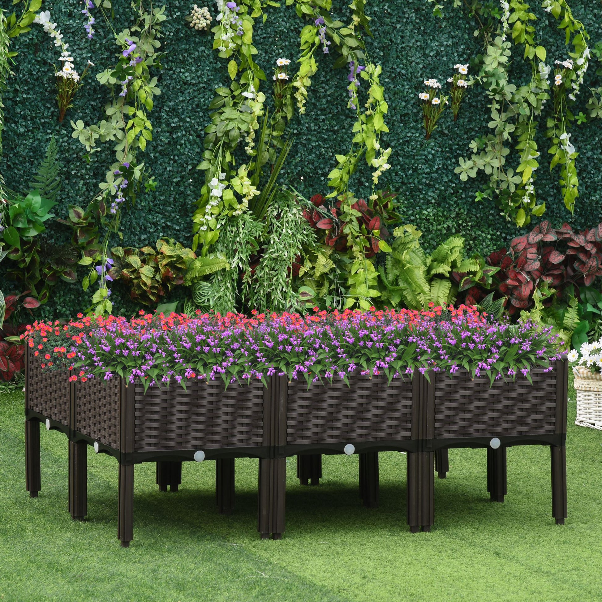 Outsunny 6 Raised Garden Beds - Weather-Ready Planters