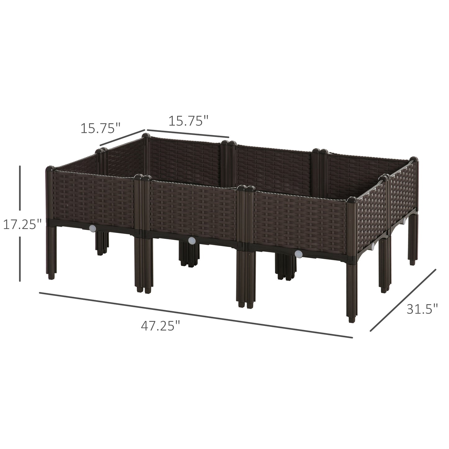 Outsunny 6 Raised Garden Beds - Weather-Ready Planters