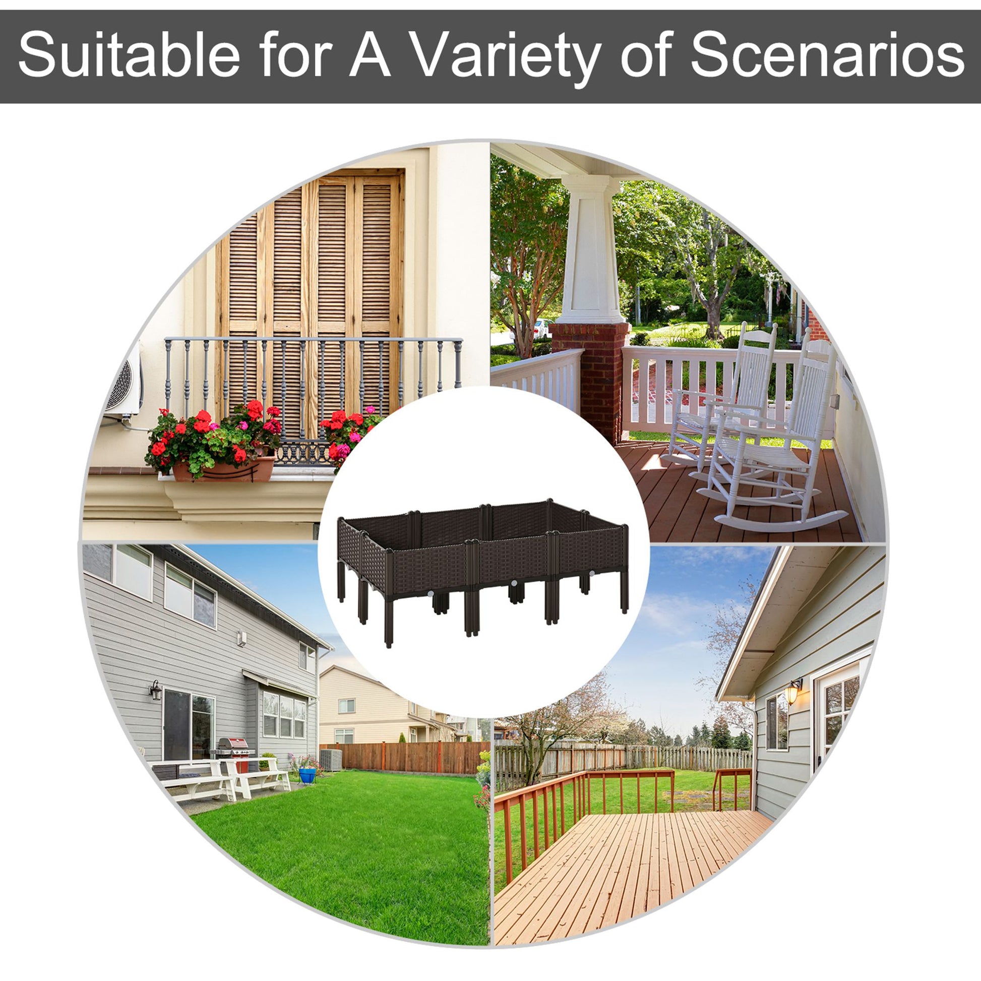 Outsunny 6 Raised Garden Beds - Weather-Ready Planters