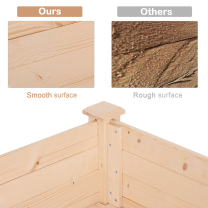 Natural Wood Raised Garden Bed - 48" x 22" Outdoor Planter