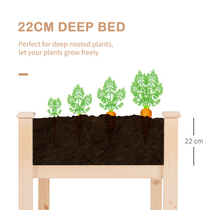 Natural Wood Raised Garden Bed - 48" x 22" Outdoor Planter