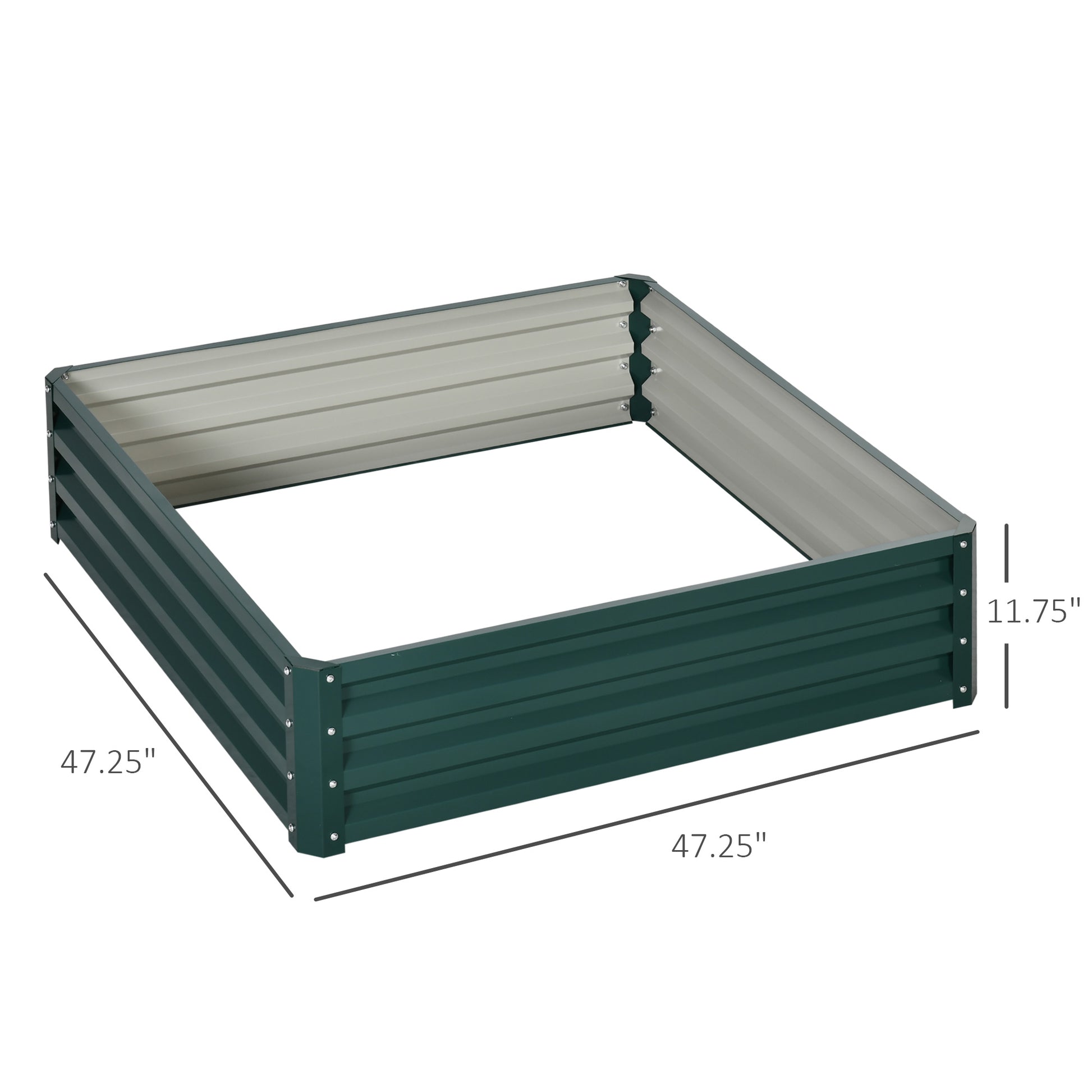 Green Steel Raised Garden Bed for Outdoor Planting and Garden