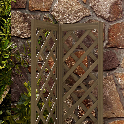 Brown Wooden Raised Garden Bed with Trellis - 57" Planter Box