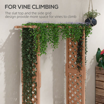 Brown Wood Arch Garden Bed - Vine Climbing Planter