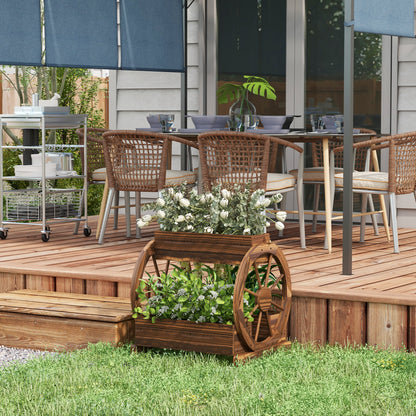 Rustic Wooden Raised Garden Bed - 3 Planter Boxes