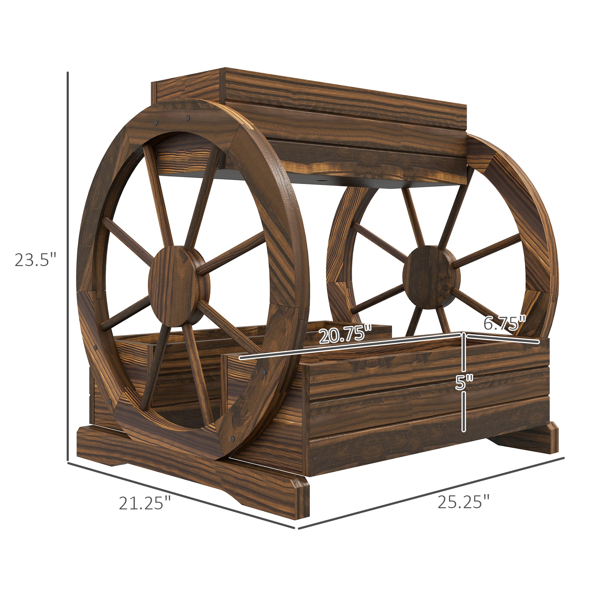 Rustic Wooden Raised Garden Bed - 3 Planter Boxes