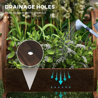 Rustic Wooden Raised Garden Bed - 3 Planter Boxes