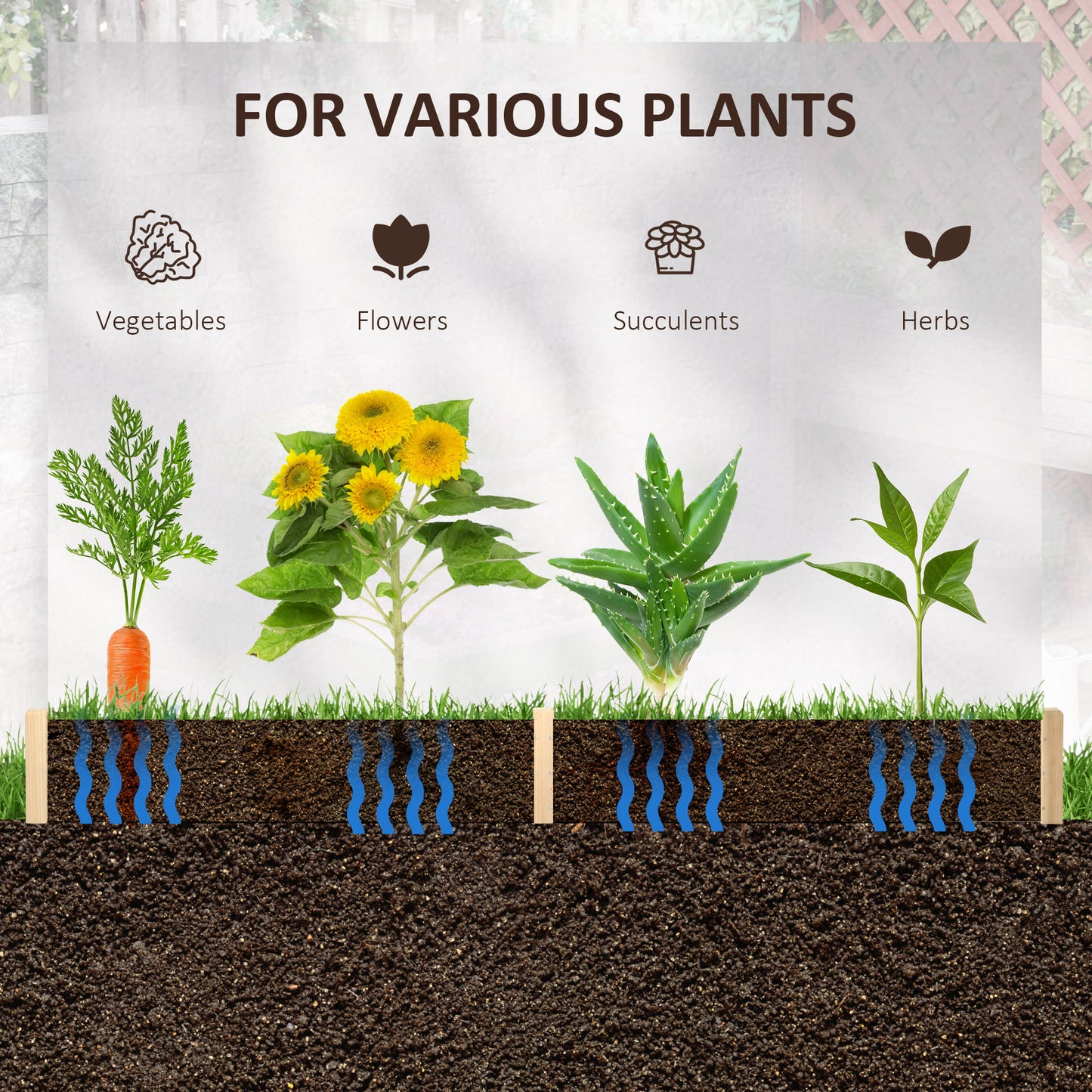 Outsunny Wooden Raised Garden Bed - Hexagon Planter 39x36", Natural Wood