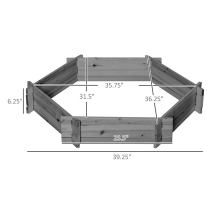 Gray Hexagon Raised Garden Bed - Outdoor Planter
