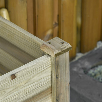 Green Wood Raised Garden Bed for Patio Porch Outdoor Vegetable Growing