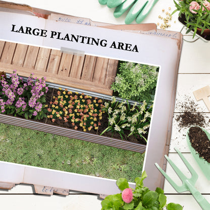Brown Steel Raised Garden Bed for Outdoor Planting and Vegetable Growing