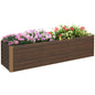 Outsunny 8x2x2ft Galvanized Raised Garden Bed Kit, Outdoor Metal Elevated Planter Box with Safety Edging, Large Raised Bed for Growing Flowers, Herbs and Vegetables, Brown