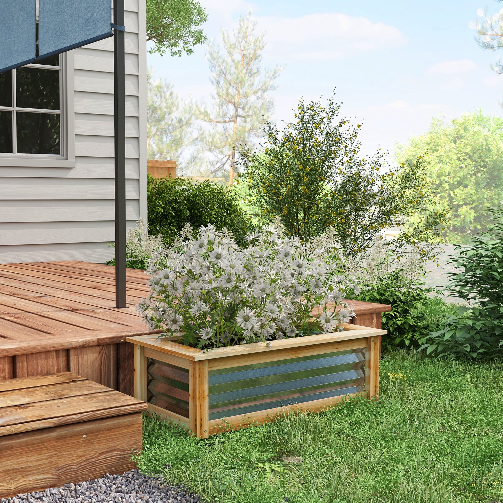 Multicolor Metal Garden Raised Planter Box for Outdoor Vegetable Gardening