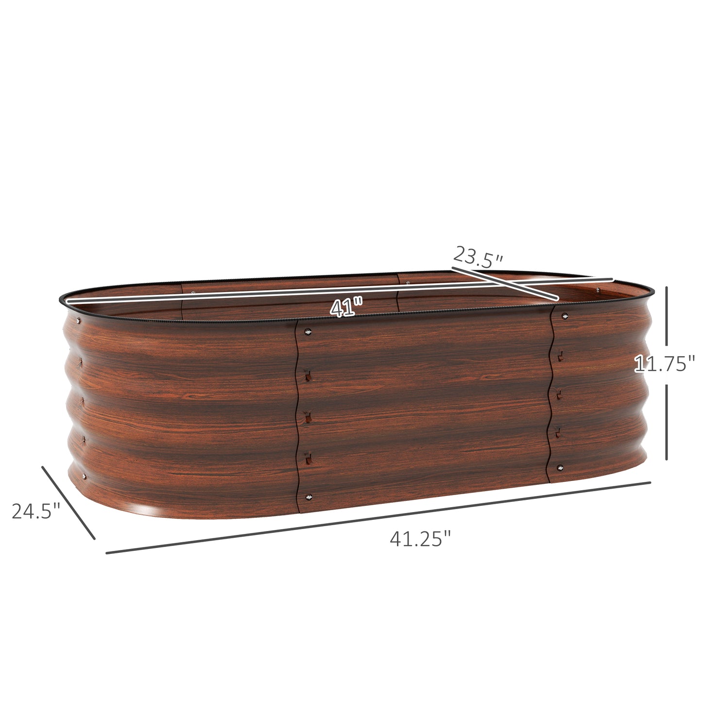 Outsunny 3.5' Raised Garden Bed Kit - Steel & Brown