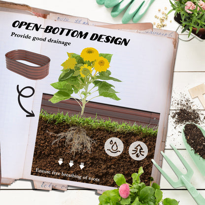 Outsunny 3.5' Raised Garden Bed Kit - Steel & Brown