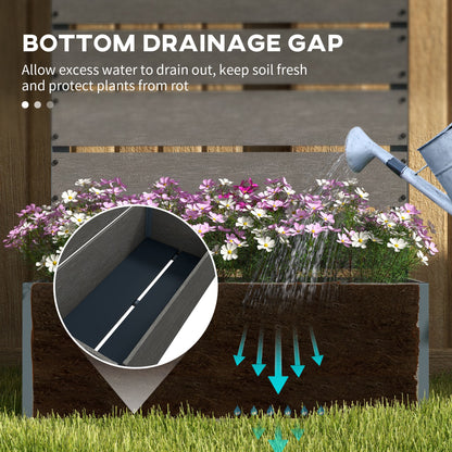 Gray Raised Garden Bed with Trellis - Outdoor Planter Box