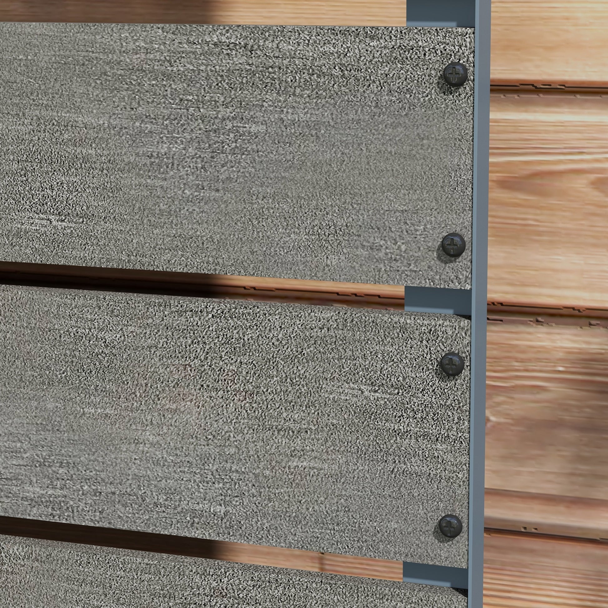 Gray Raised Garden Bed with Trellis - Outdoor Planter Box