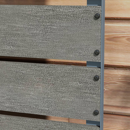 Gray Raised Garden Bed with Trellis - Outdoor Planter Box