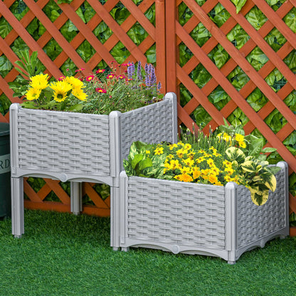 Gray Polypropylene Raised Garden Beds - 2 Piece Set