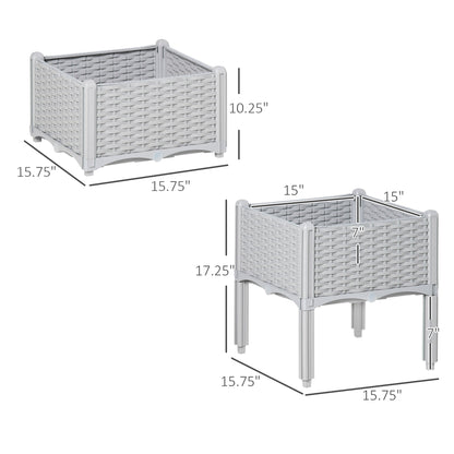 Gray Polypropylene Raised Garden Beds - 2 Piece Set