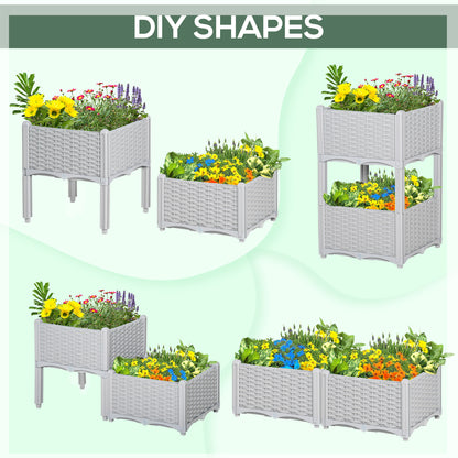 Gray Polypropylene Raised Garden Beds - 2 Piece Set