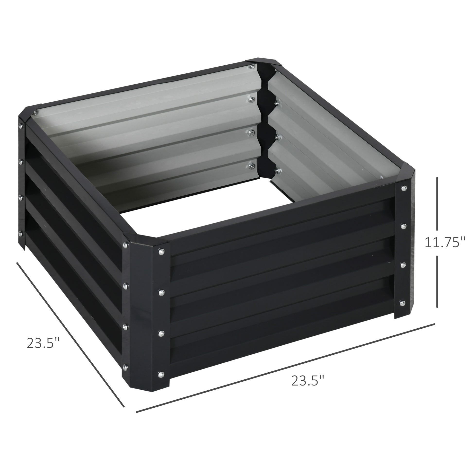 Gray Steel Raised Garden Beds - 2 Pack Planters