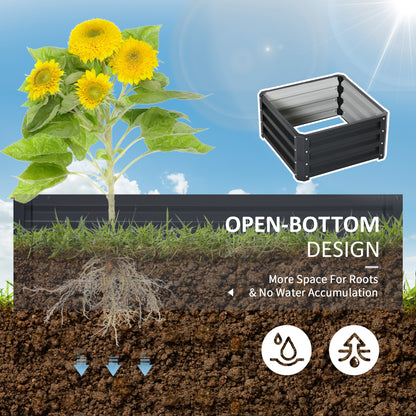 Gray Steel Raised Garden Beds - 2 Pack Planters