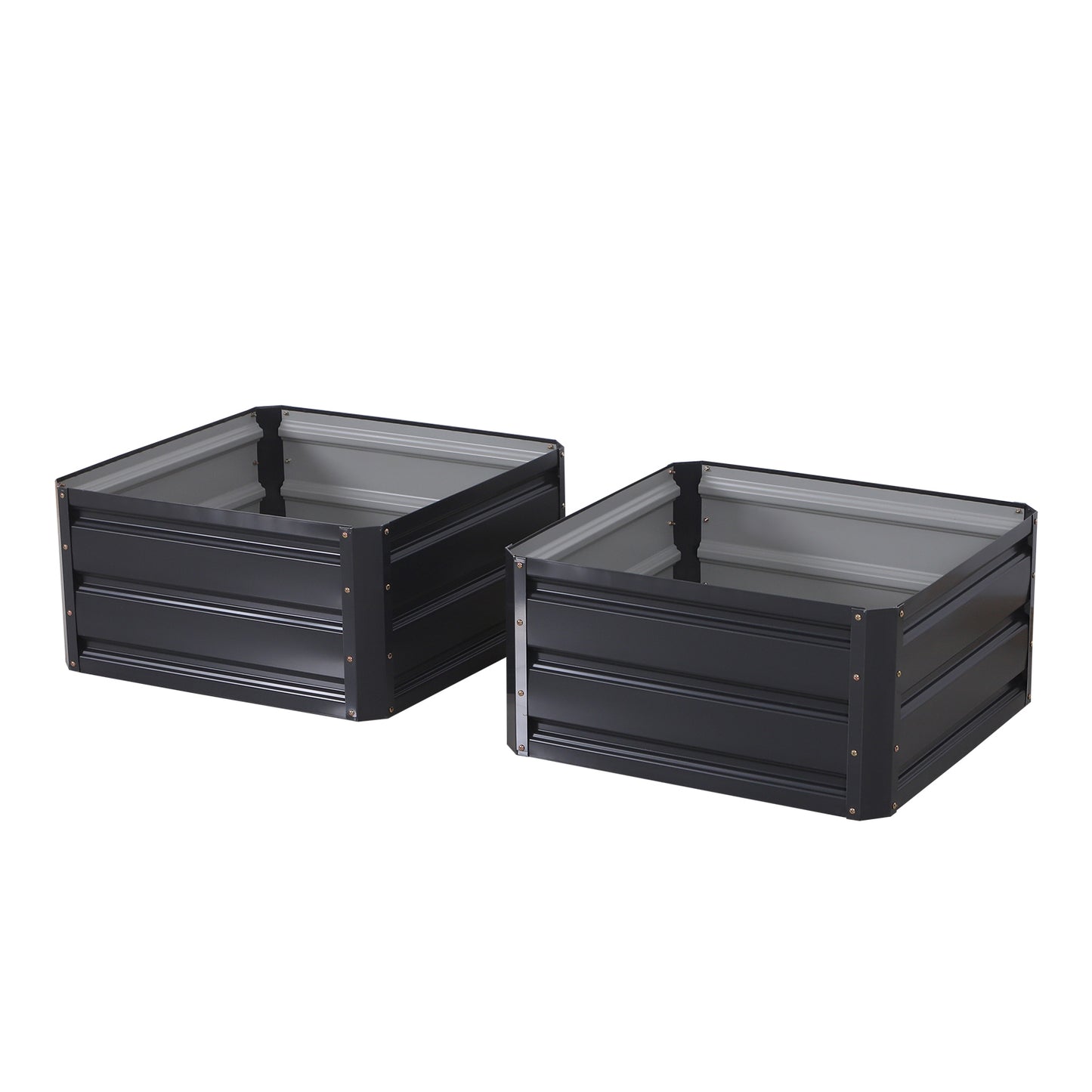 Gray Steel Raised Garden Beds - 2 Pack Planters