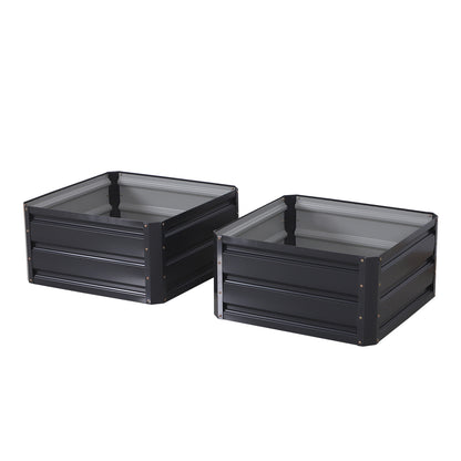 Gray Steel Raised Garden Beds - 2 Pack Planters
