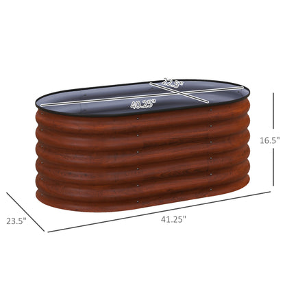 Brown Steel Modular Garden Bed Kit for Outdoor Planting