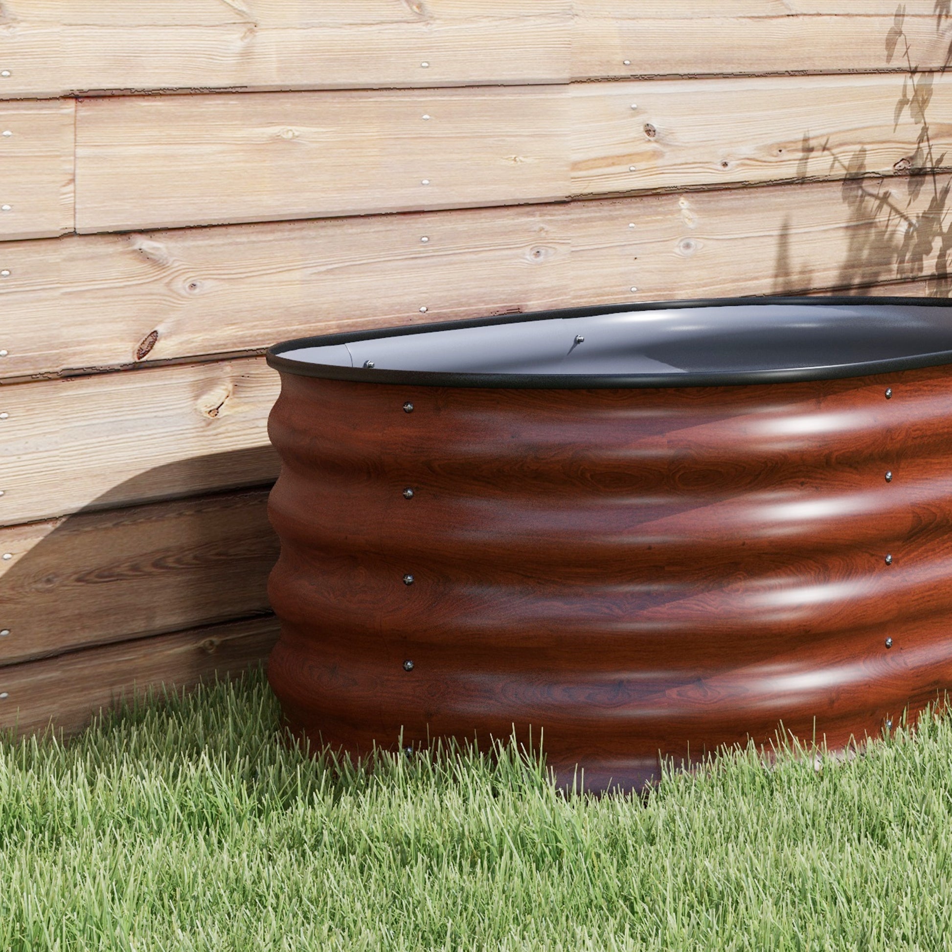 Brown Steel Modular Garden Bed Kit for Outdoor Planting