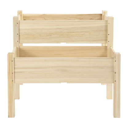 2 Tier Raised Wood Garden Bed - 34" Planter Box