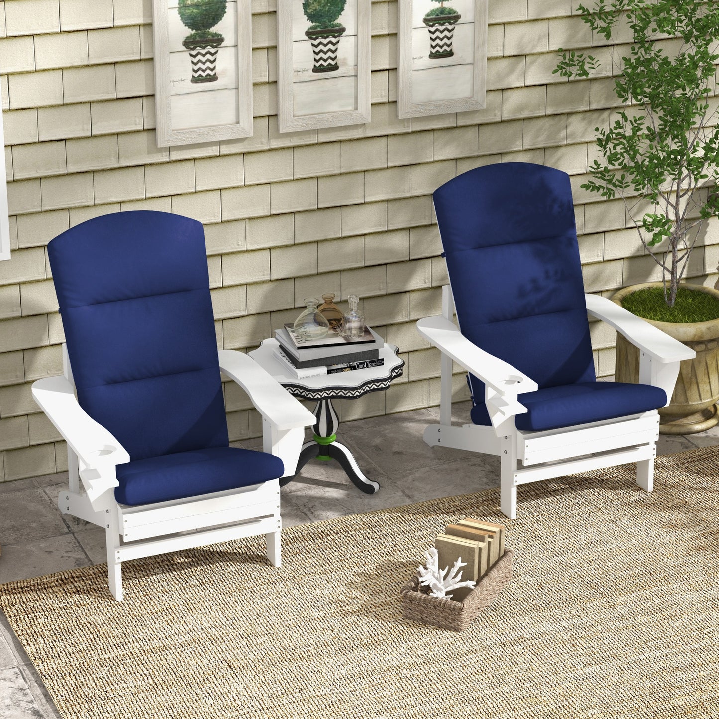 Blue Adirondack Chair Cushions - 2 Piece Set