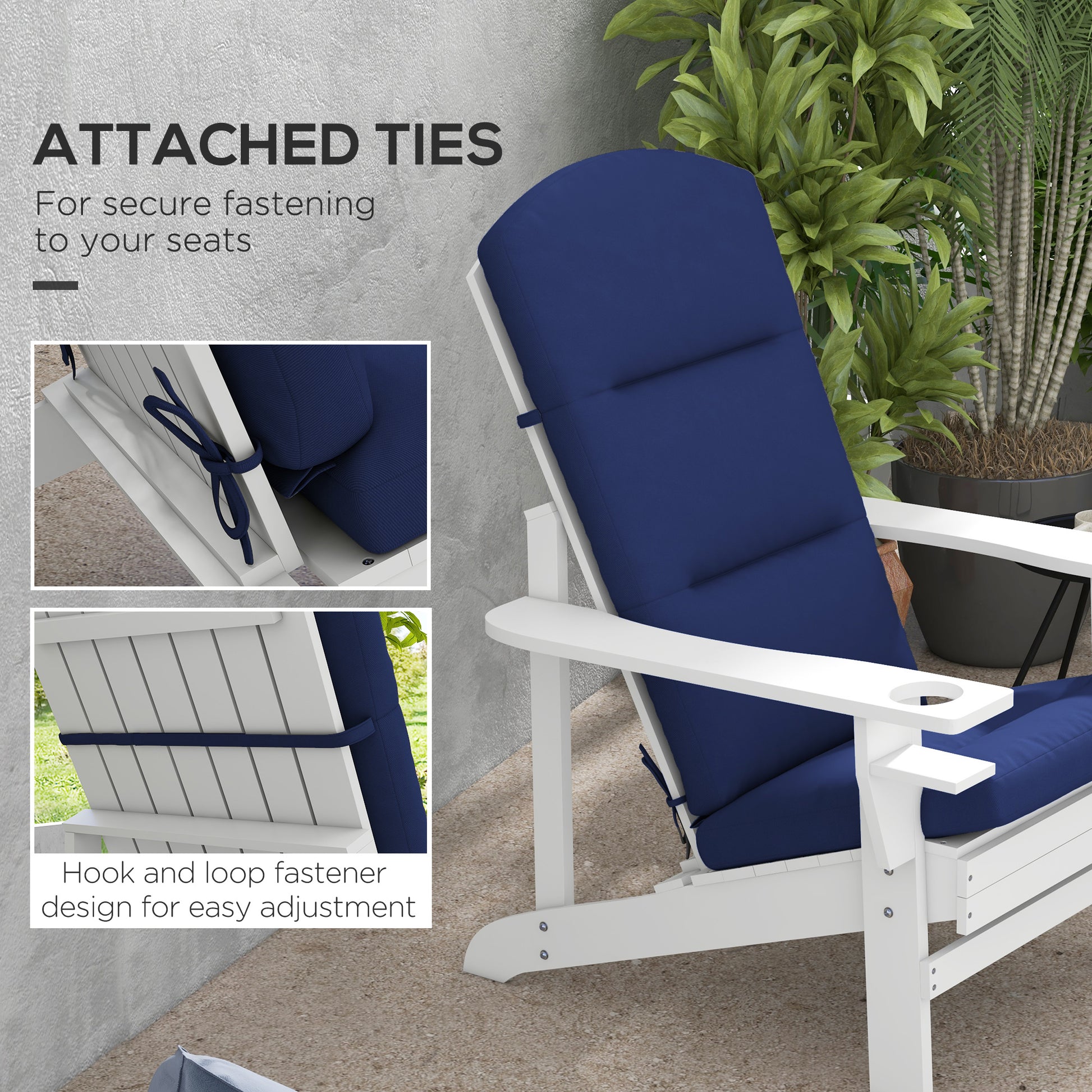 Blue Adirondack Chair Cushions - 2 Piece Set