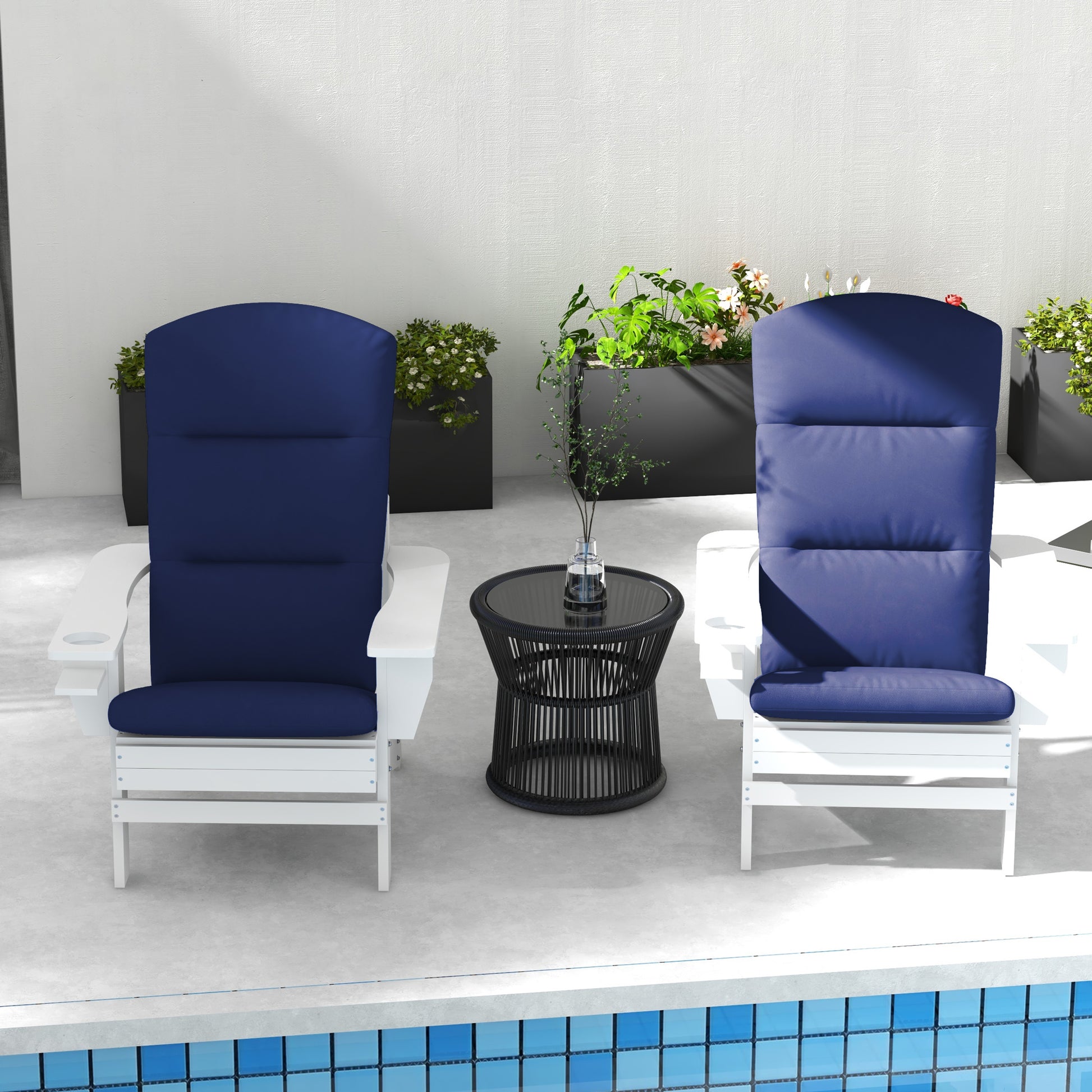 Blue Adirondack Chair Cushions - 2 Piece Set